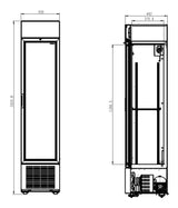 Refrigerator 1 Glass Door Black 232L