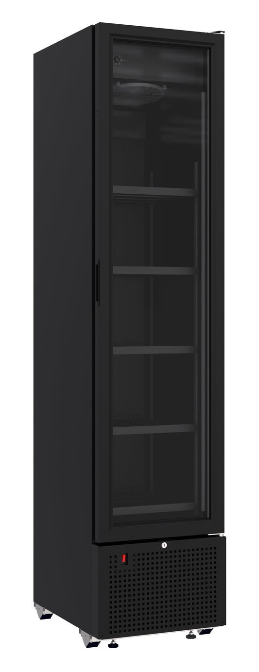 Refrigerator 1 Glass Door Black 348L