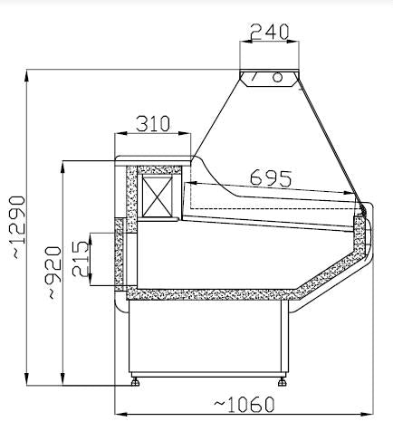 Cold display Counter 2m