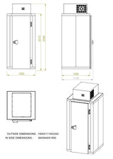 Coldroom + Refrigeration 1000 x 1000 x 2340(h) 1.59m3 Panels 80mm
