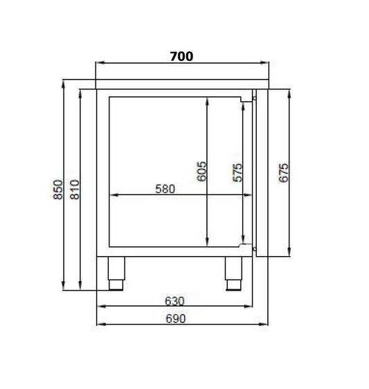 700 REFRIGERATE COUNTER 4 DOORS EXCL. MOTOR