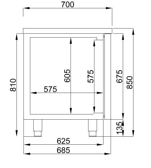 700 REFRIGERATED COUNTER 4 DOORS