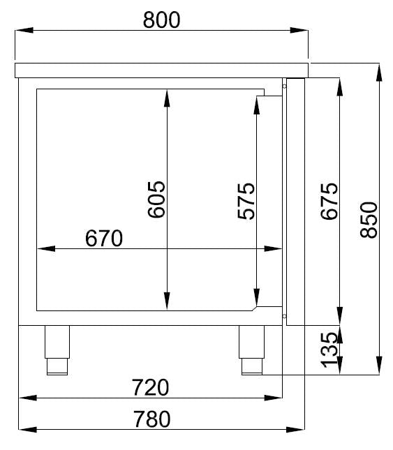 REFRIGERATED BAKERY COUNTER 2 DOORS
