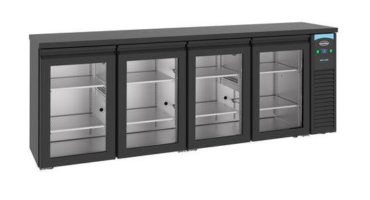 BARCOOLER BLACK 4 GLASS DOORS