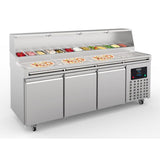 3 Door Pizza Preparation Counter Saldate Fridge 2370mm Wide