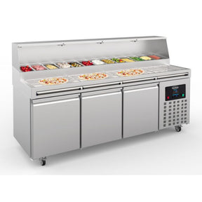 3 Door Pizza Preparation Counter Saldate Fridge 2370mm Wide