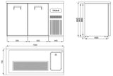 Beer Tap Counter – 2-Door | -2°C to +8°C | 1550 mm Wide