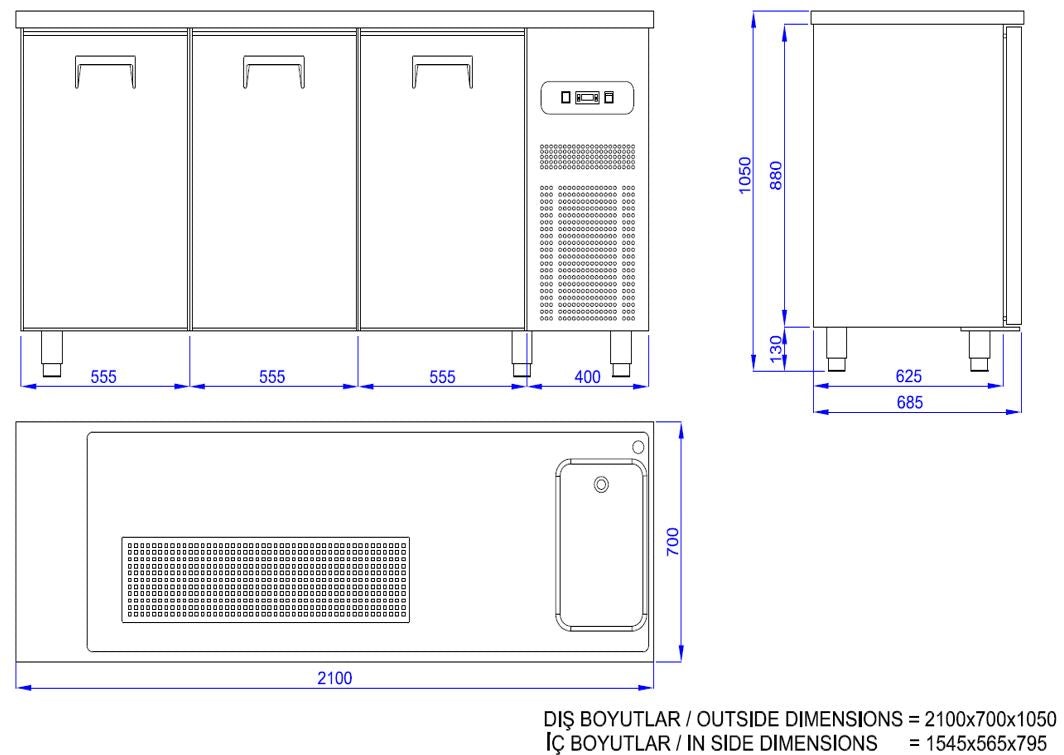 BEER COUNTER 3 DOORS 1R