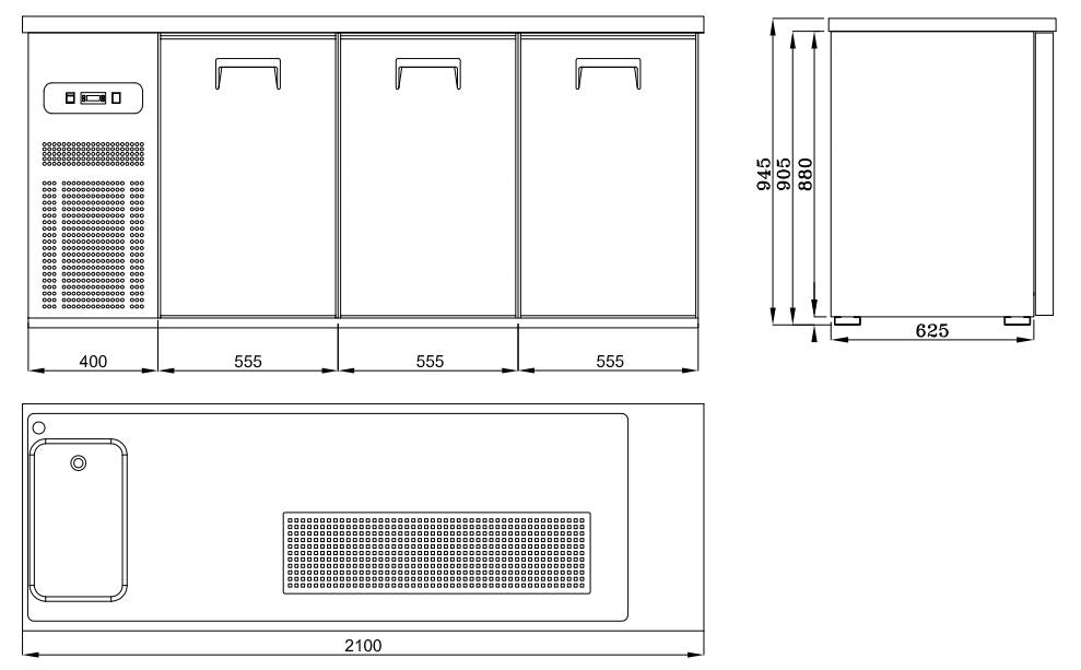 BEER COUNTER 3 DOORS 1L