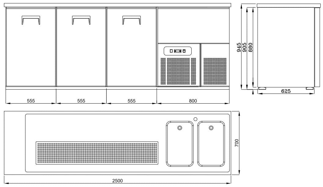 BEER COUNTER 3 DOORS 2R