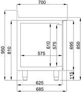 700 REFRIGERATED COUNTER UPSTAND 3 DOORS MONO BLOCK