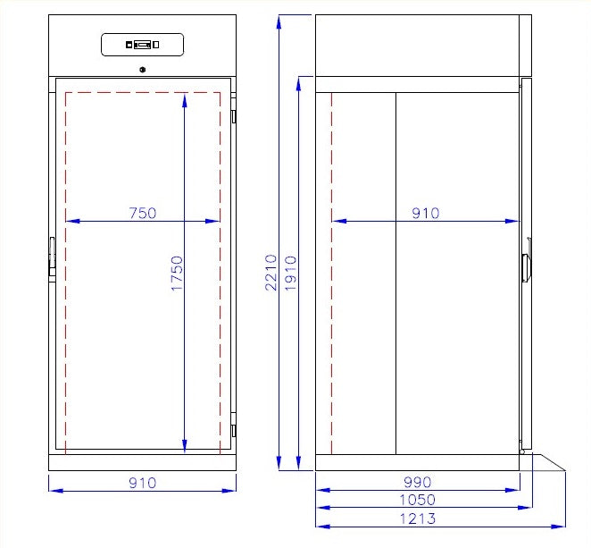 ROLL-IN FREEZER SS MONO BLOCK 700 LTR