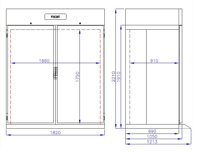 ROLL-IN FREEZER SS MONO BLOCK 1400 LTR