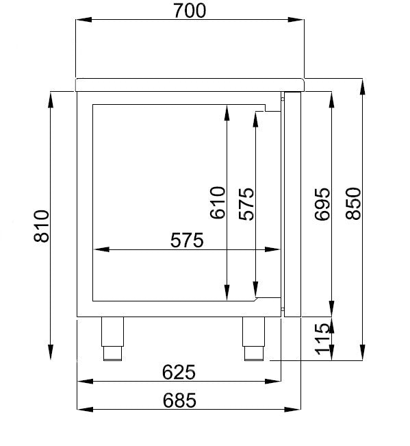 700 REFRIGERATED COUNTER 3 DOORS