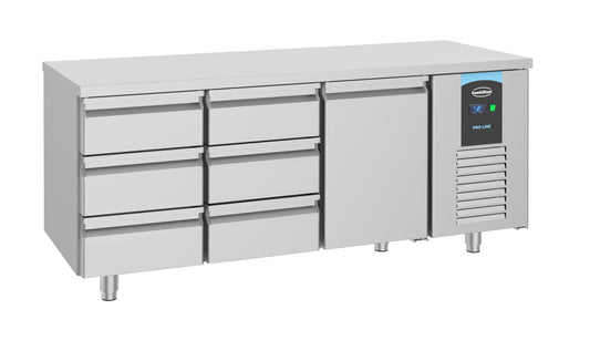 700 REFRIGERATED COUNTER 1 DOOR 6 DRAWERS ENERGY LINE