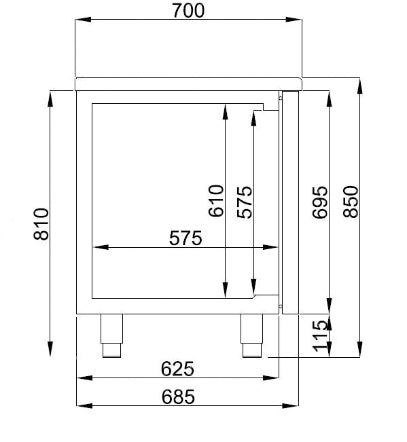700 REFRIGERATED COUNTER 12 DRAWERS