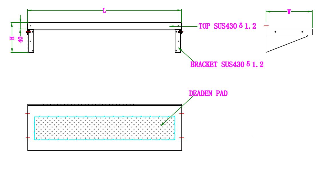 300 SS WALL SHELVES 1000 INCL. BRACKETS