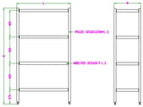 SHELF UNITS 4 LEVELS FLAT-PACKED 1200