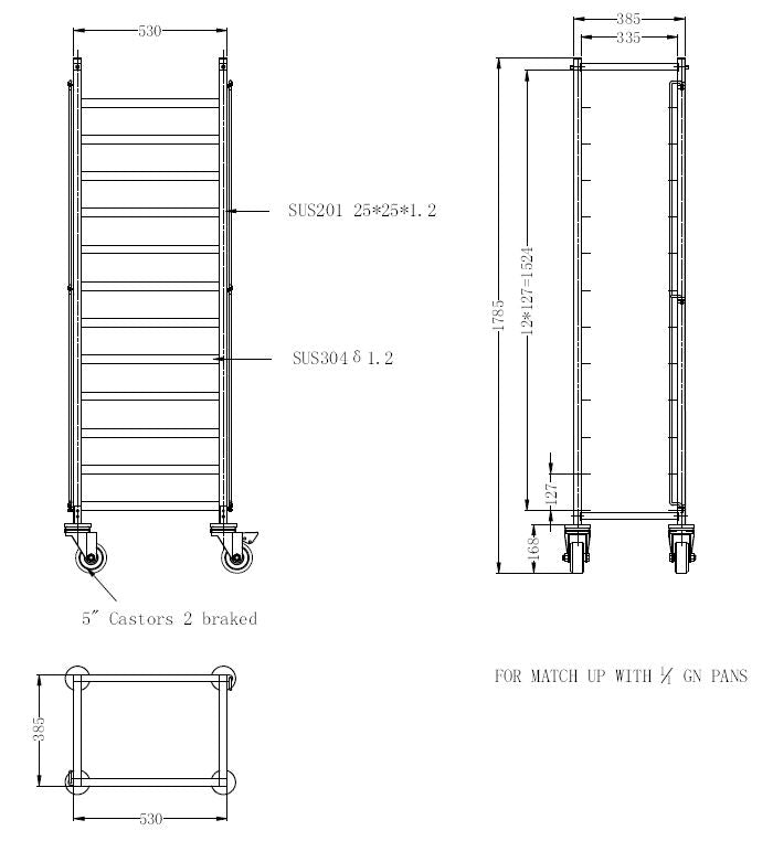 CLEARING TROLLEY FLAT-PACKED 1/1GN