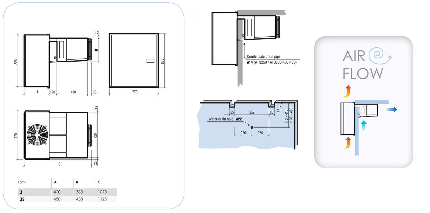 POSITIVE WALL-MOUNTED STRADDLE-TYPE UNIT 34,1-61,5 M3