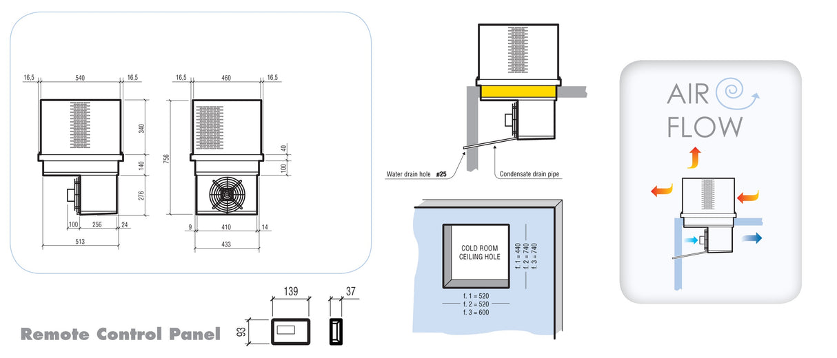 Chiller Ceiling Mounted Unit | Capacity  8,2-14,1 M3