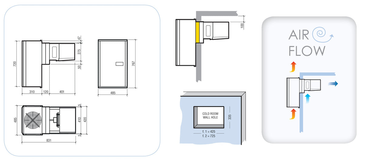 Chiller Wall Unit | Capacity 8,5-15,5 M3