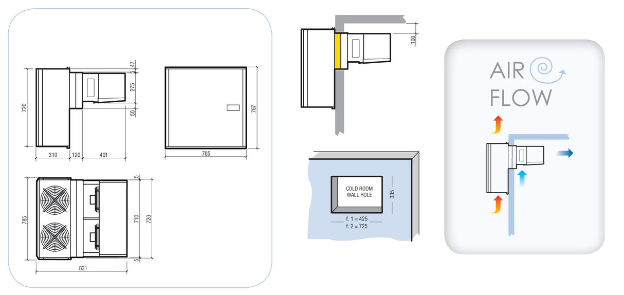 Freezer Wall Unit | Capacity 6,3-9,8 M3