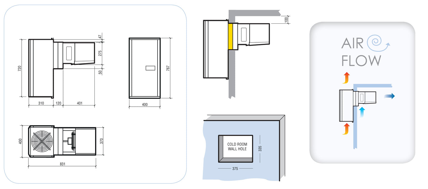 POSITIVE WALL-MOUNTED UNIT 2,8-5,8 M3 SMALL