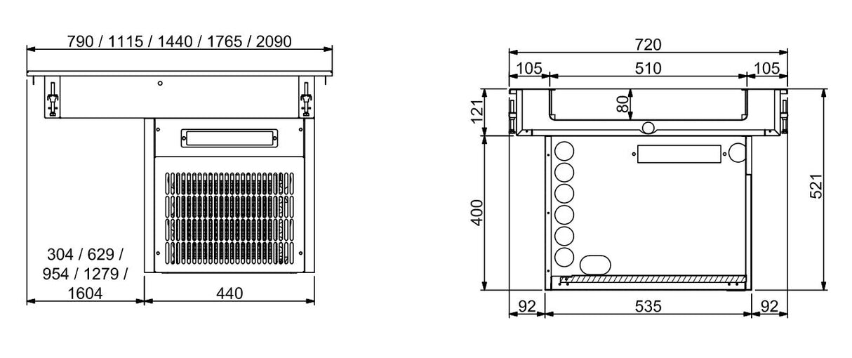 DROP-IN REFRIGERATED UNIT 4/1 - 80MM