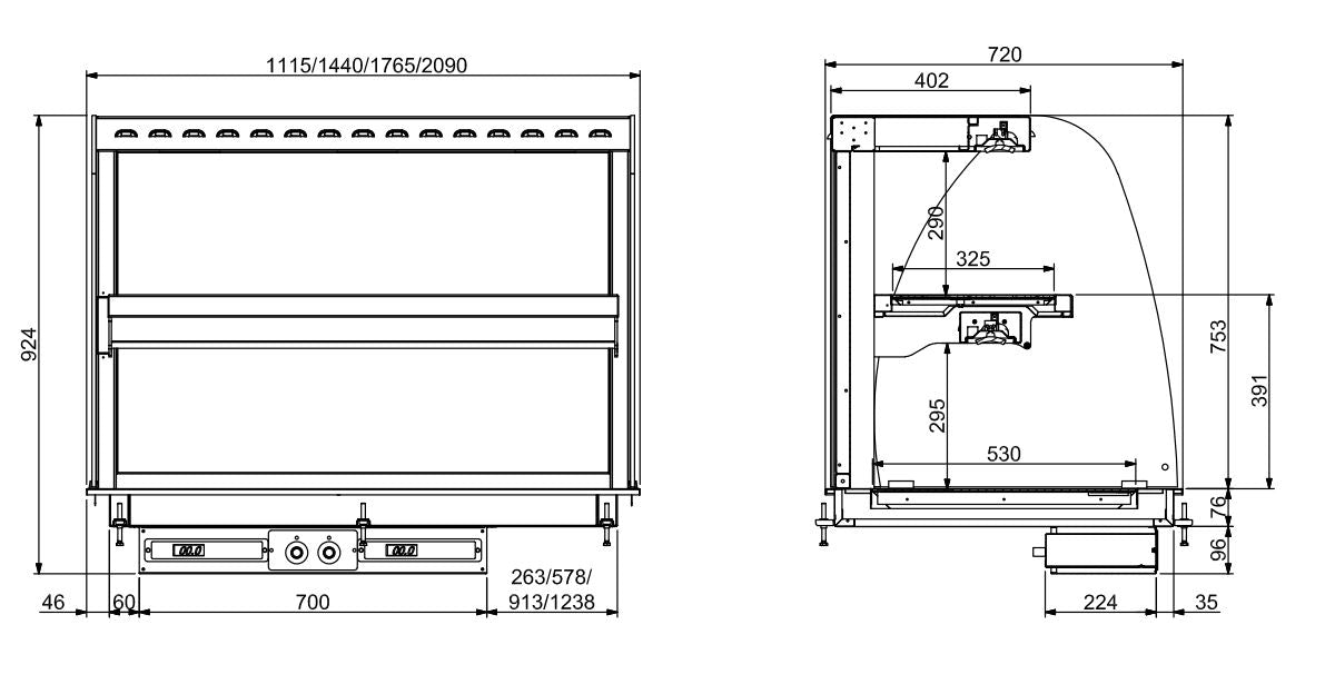 DROP-IN CURVED HEATED CERAMIC DISPLAY WALL MODEL - BLACK 4/1