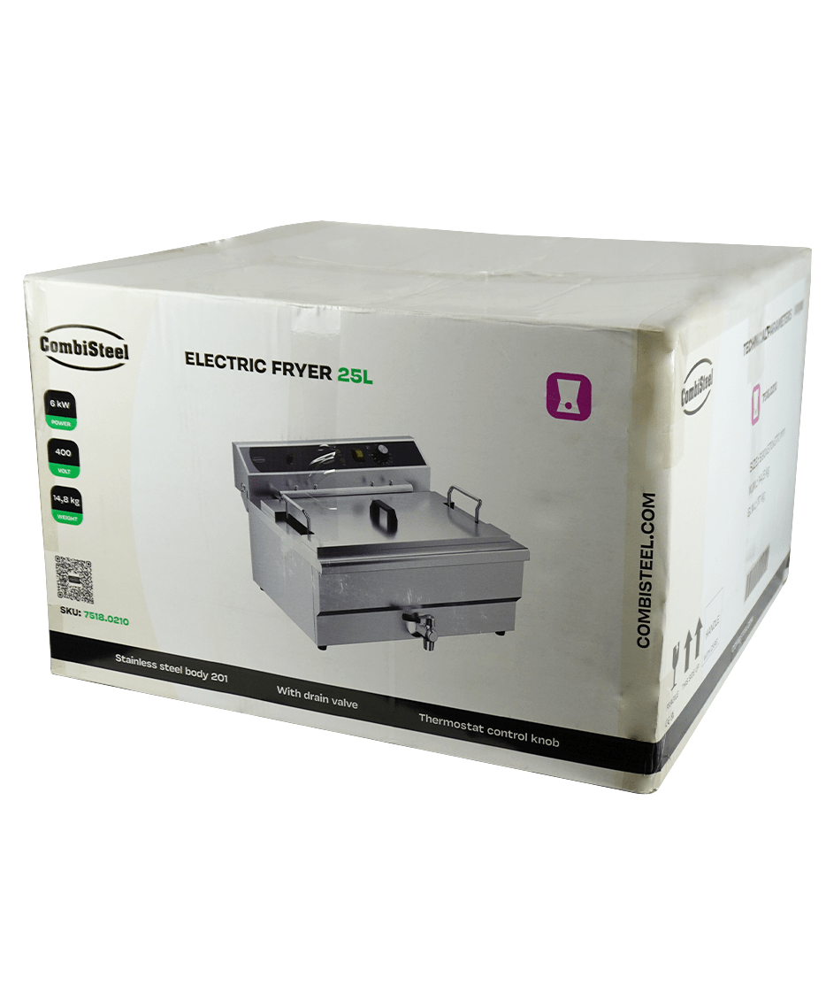 ELECTRIC COUNTER FRYER 25L - WITH DRAIN VALVE