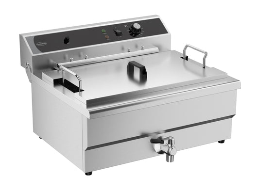 ELECTRIC COUNTER FRYER 25L - WITH DRAIN VALVE