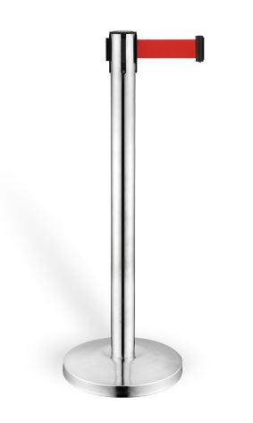 RETRACTABLE BELT STANCHION STAINLESS STEEL SET/2