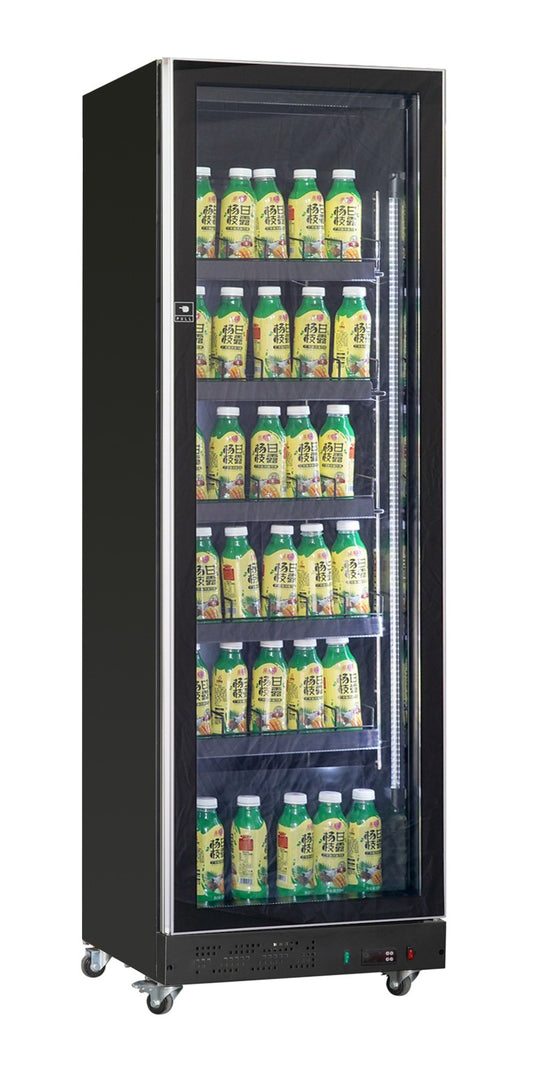 Black Single Glass Door Refrigerator