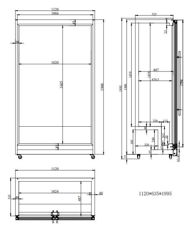 Double Door Black Display Fridge – 758L