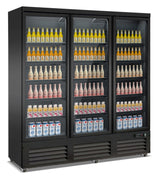 REFRIGERATOR 3 GLASS DOORS BLACK CEB-1600R BL