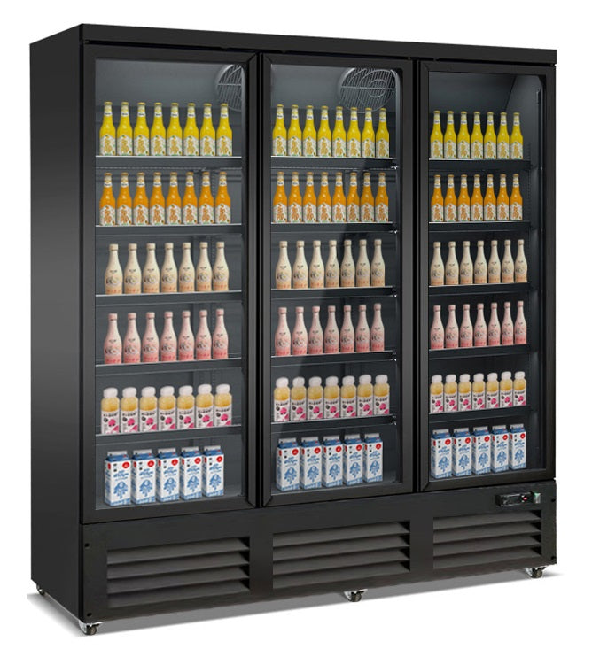FREEZER 3 GLASS DOORS BLACK CEB-1600F BL