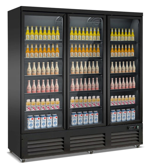 FREEZER 3 GLASS DOORS BLACK CEB-1600F BL