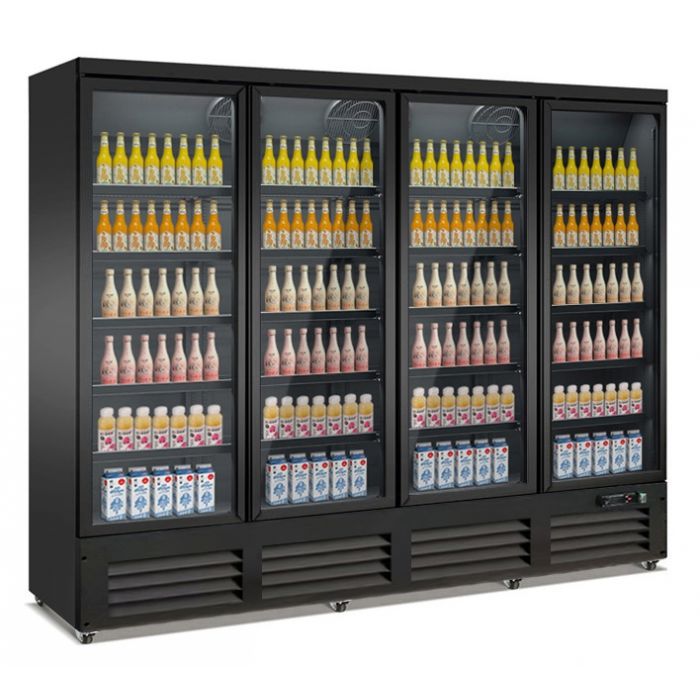 REFRIGERATOR 4 GLASS DOORS BLACK CEB-2000R BL 