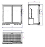 BACKBAR COOLER BLACK 2 SLIDING DOORS