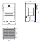 BACKBAR COOLER BLACK 1 DOOR