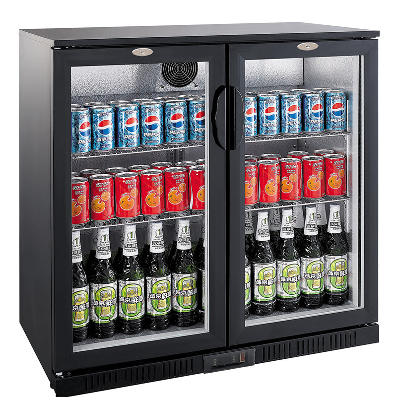 BACKBAR COOLER BLACK 2 DOORS
