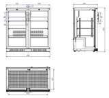 BACKBAR COOLER BLACK 2 DOORS