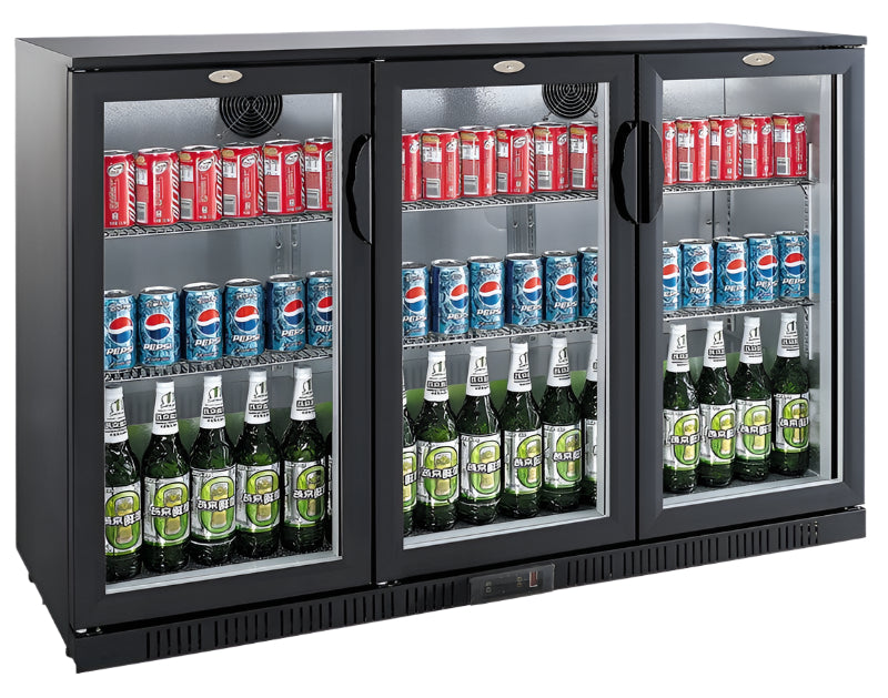 Bottle Cooler - Triple Hinged Door 315 Ltr Black