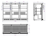 BACKBAR COOLER BLACK 3 DOORS