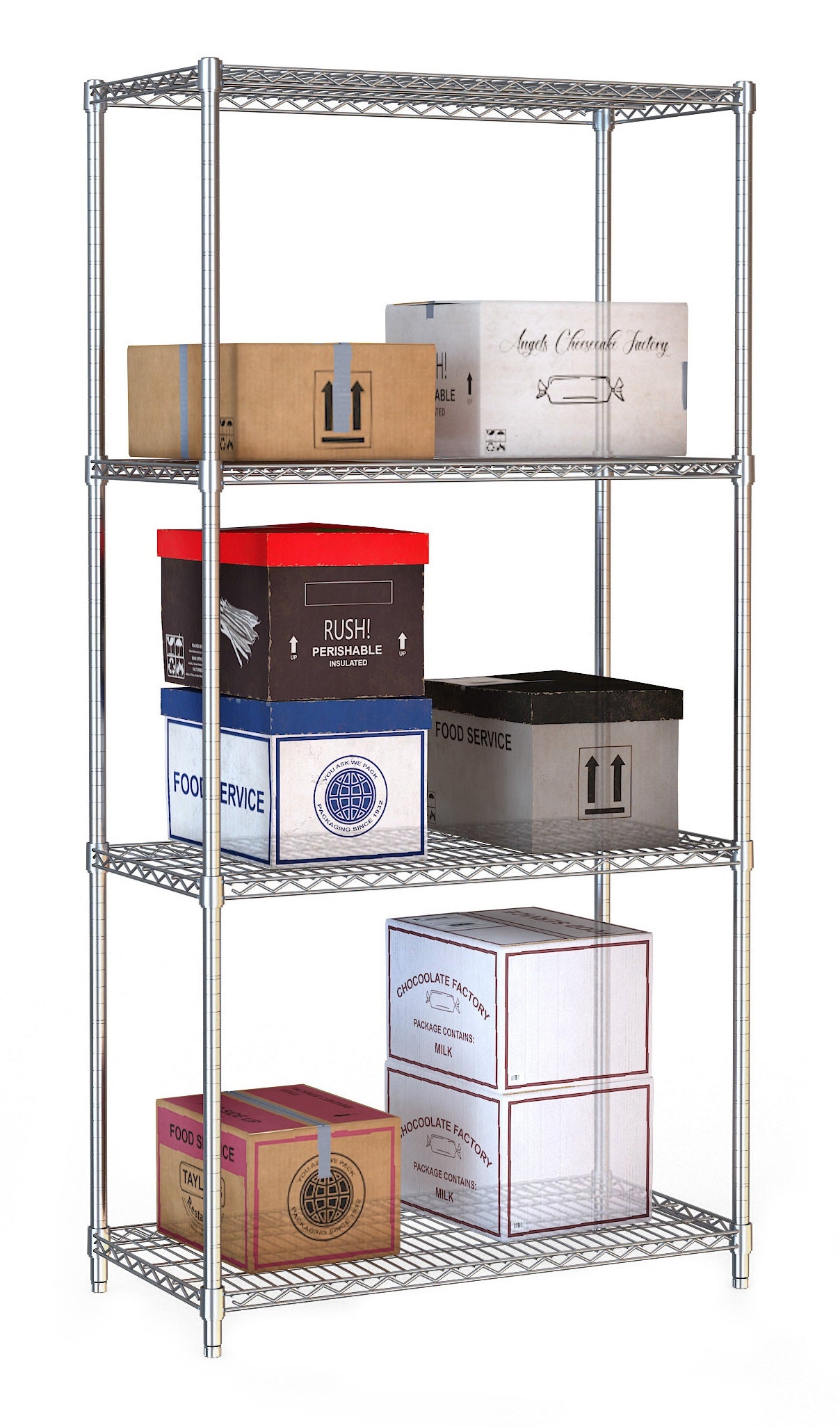 SHELF UNITS 4 LEVELS 900 FLAT PACKED