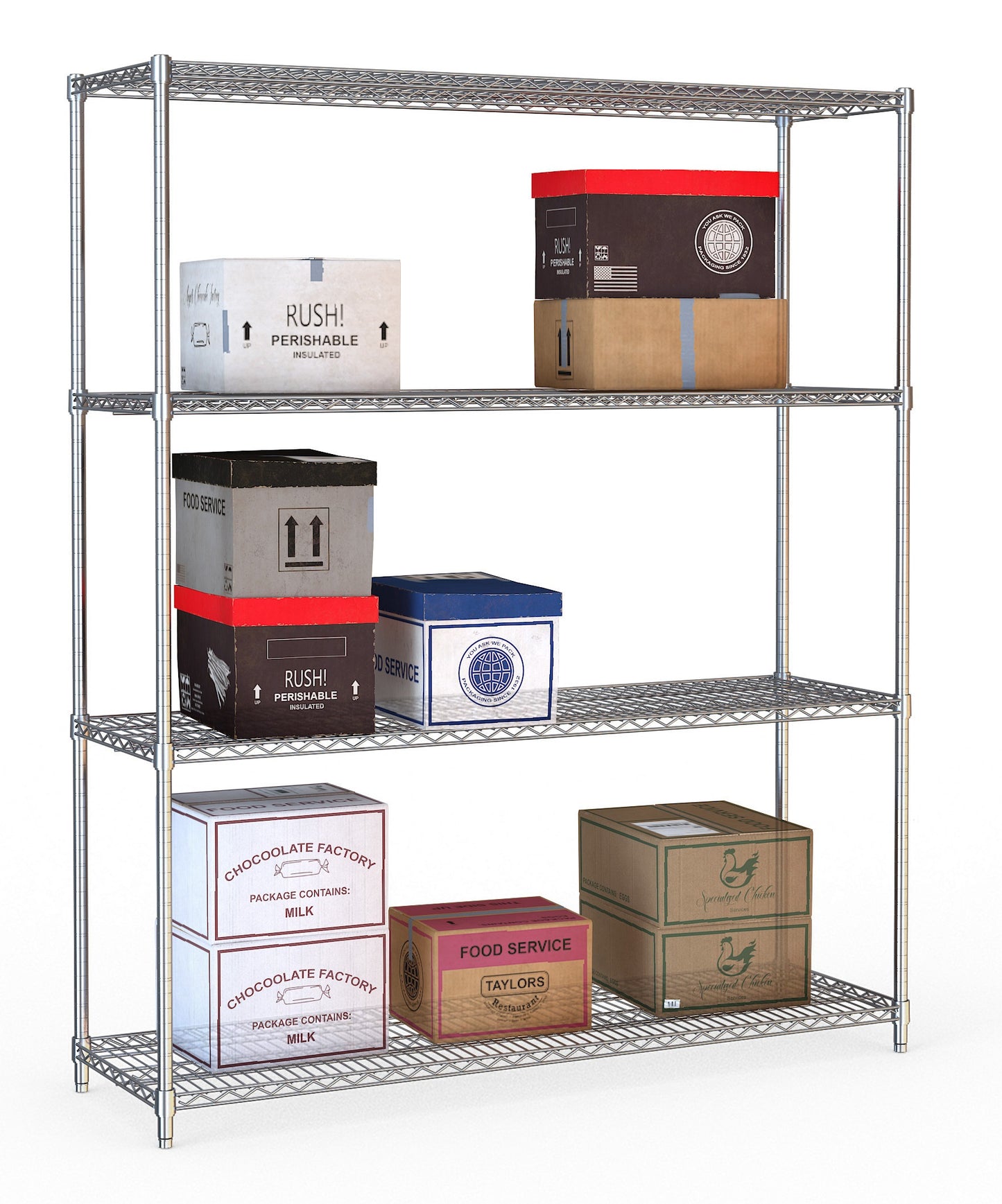 SHELF UNITS 4 LEVELS 1500 FLAT PACKED