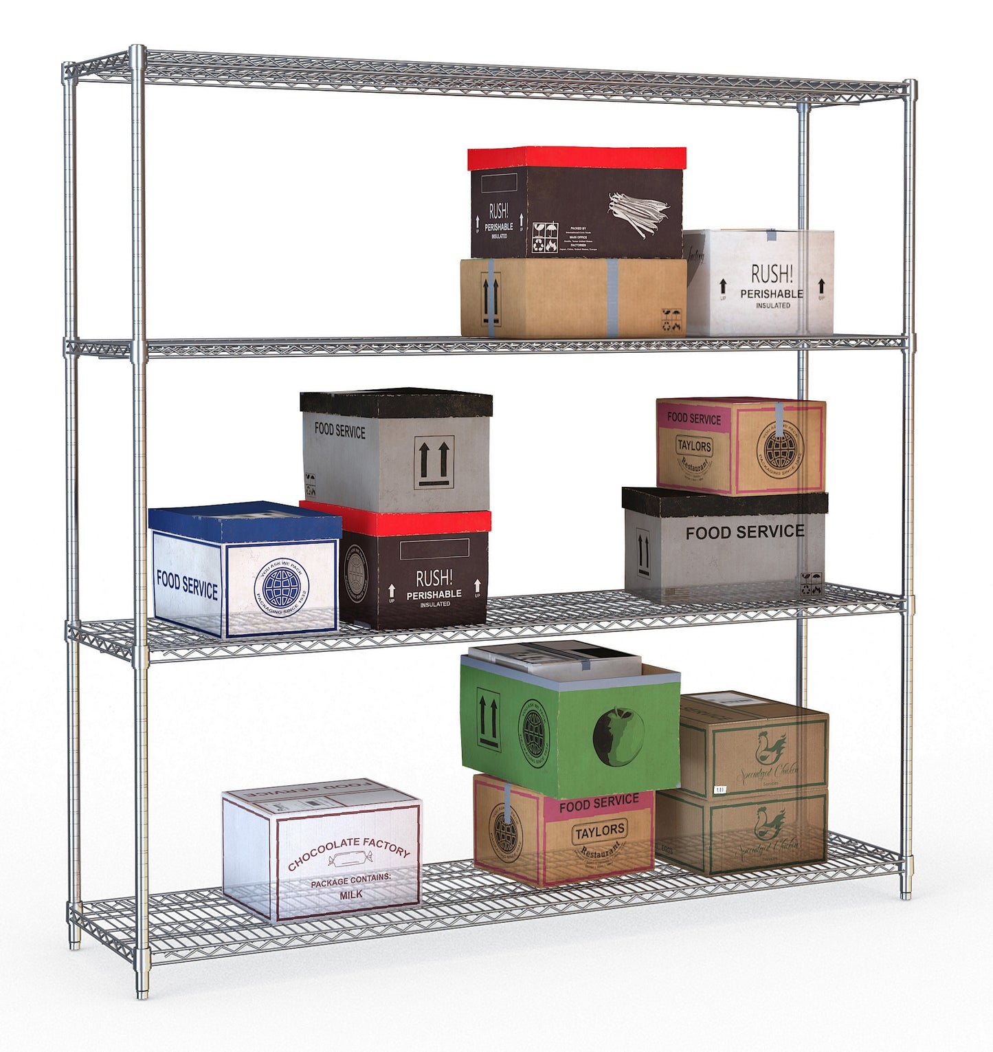 SHELF UNITS 4 LEVELS 1800 FLAT PACKED