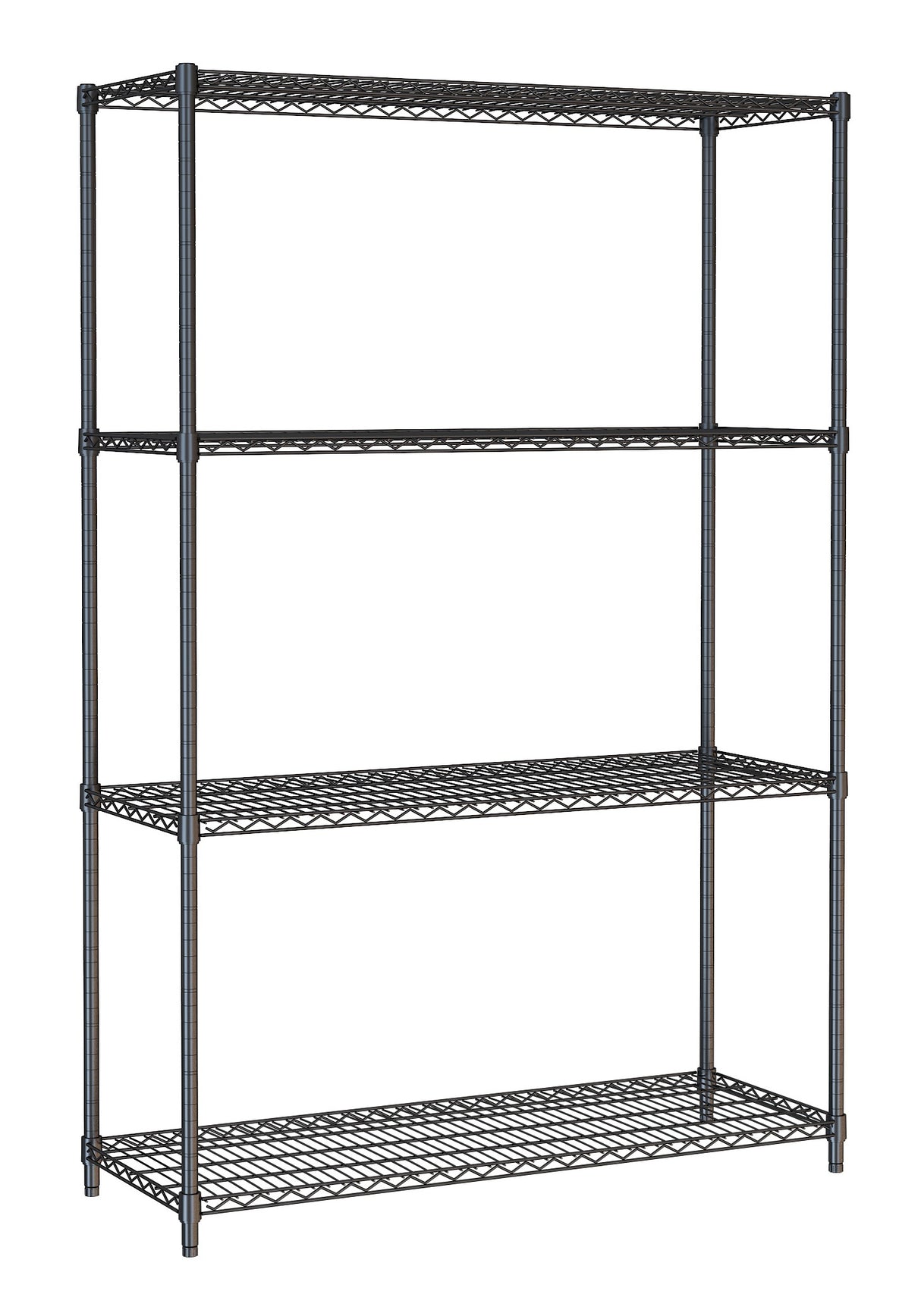 SHELF UNITS 4 LEVELS 1200 BLACK FLAT PACKED