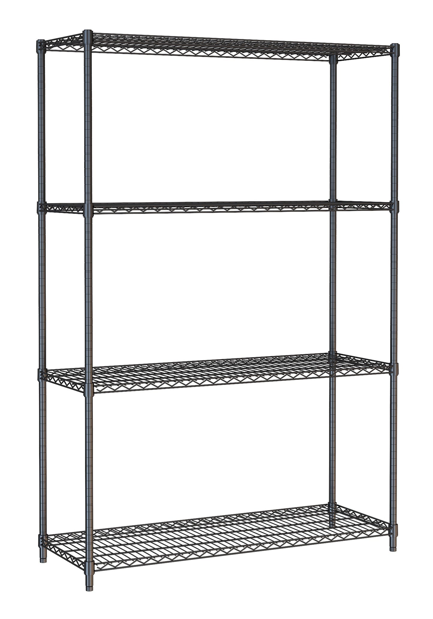 SHELF UNITS 4 LEVELS 1200 BLACK FLAT PACKED